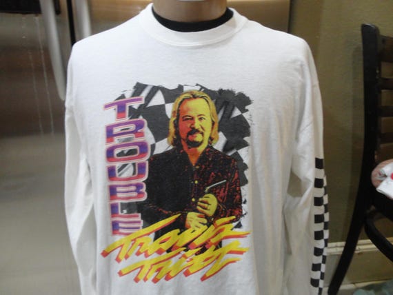 Travis Tritt Trouble Country Music Long Sleeve T Shirt XL - Etsy