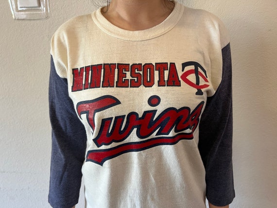Vintage 80’s Minnesota Twins Baseball MLB White R… - image 1