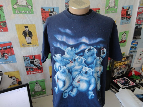 Vintage 90's Coca-Cola Polar Bears 1994 T Shirt S… - image 1