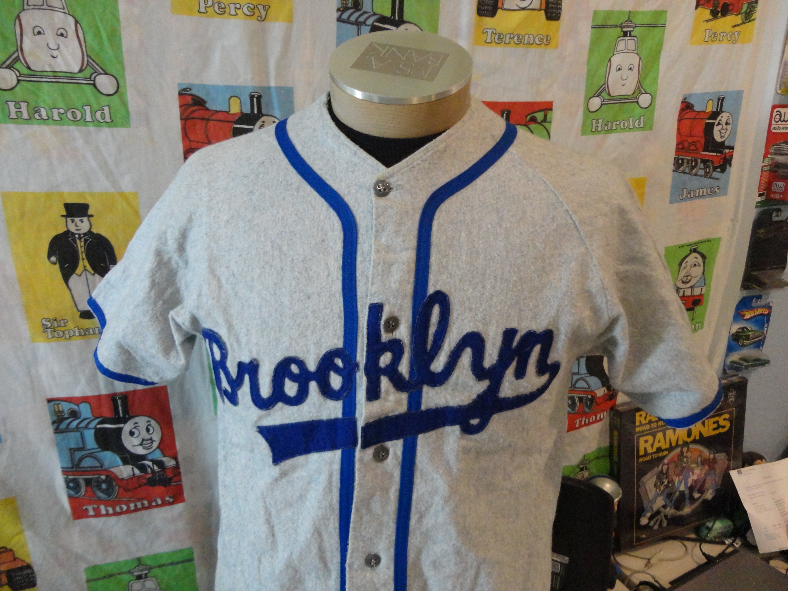Vintage Brooklyn Dodgers Cotton MLB Baseball Empire Jersey L 