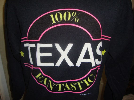 Vintage 90's Texas 100% Fantastic Souvenir Black … - image 1