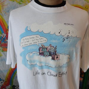 ヴィンテージ 90 年代 The FAR SIDE Life On Cloud Eight ゲイリー・ラーソン 日曜新聞 シュールレアリスト コメディ コミック ストリップ T シャツ XXL