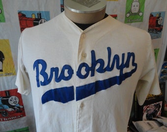 Vintage 90's Brooklyn Dodgers MLB Baseball Throwback Sewn Jersey Size M