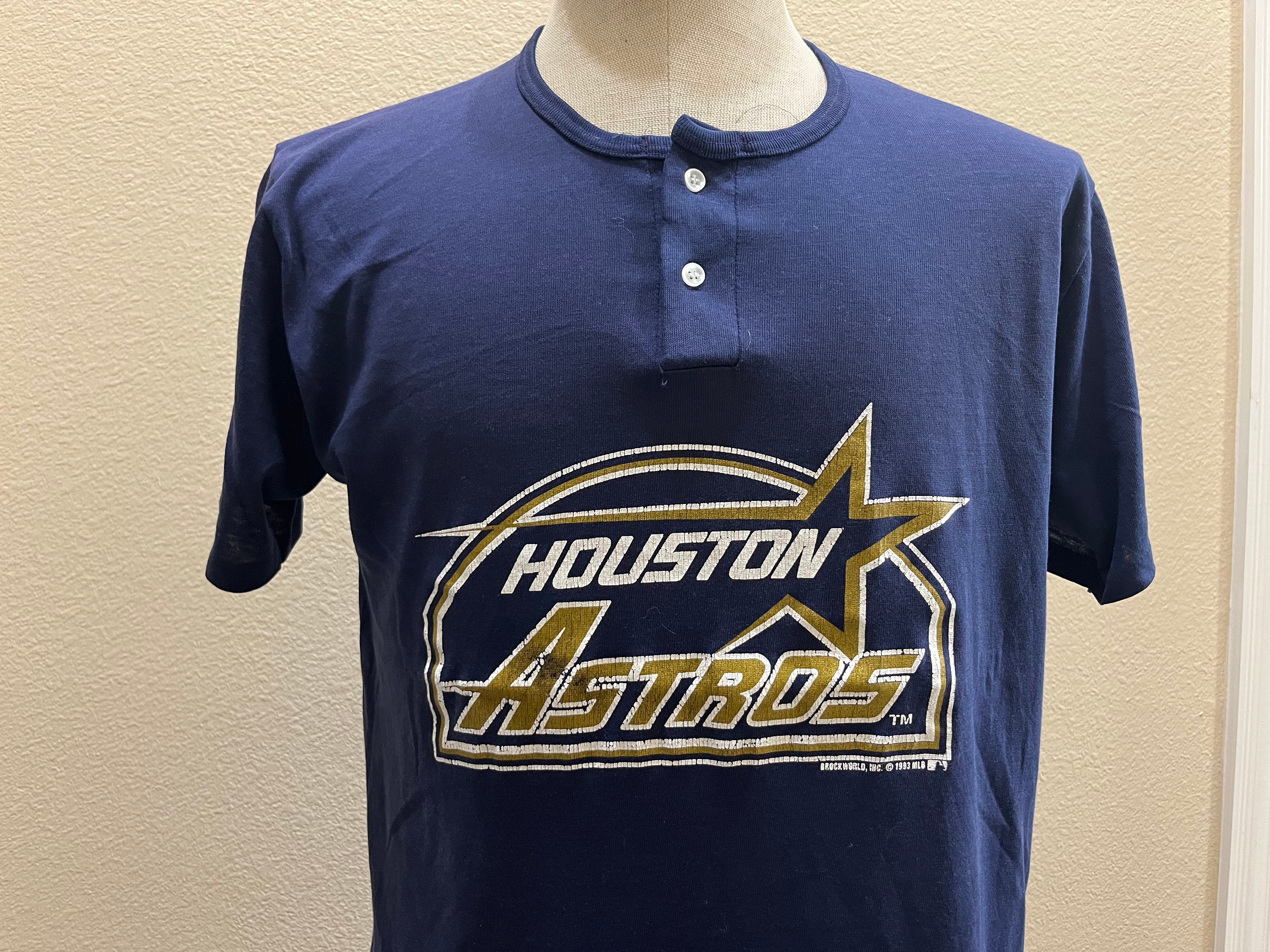 Vintage 90's Houston Astros 48 Blue T Shirt Size M 