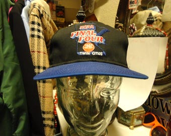Vintage 1992 Twin Cities NCAA Final Four Duke Blue Devils Basketball 90s Snapback Cap Hat Made USA Black