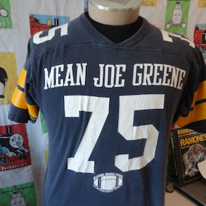Vintage 70&#39;s Mean Joe Greene Pittsburgh Steelers NFL Players Association Jersey Shirt M