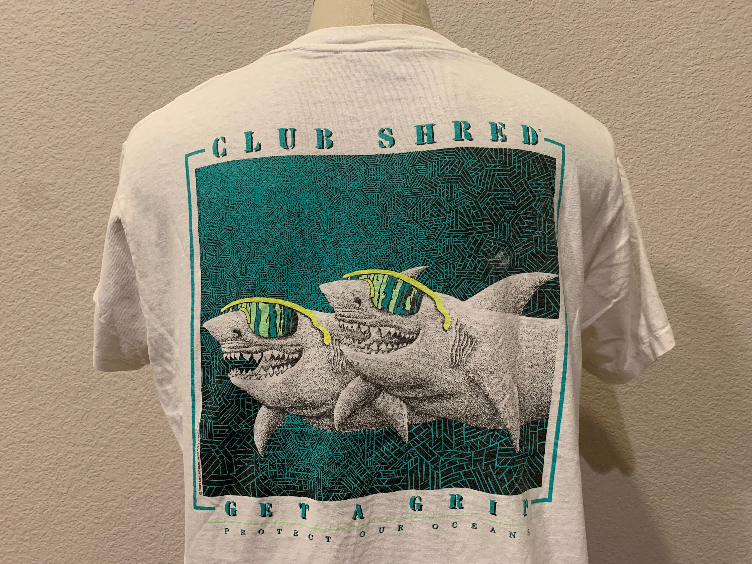 Vintage 90's Lifeforms International Club Shred Protect Our Ocean