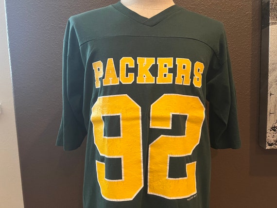 Vintage 90's Green Bay Packers Green T Shirt Size… - image 1