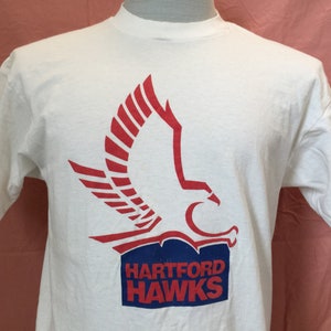 Vintage 90&#39;s Hartford Hawks White T Shirt Size M