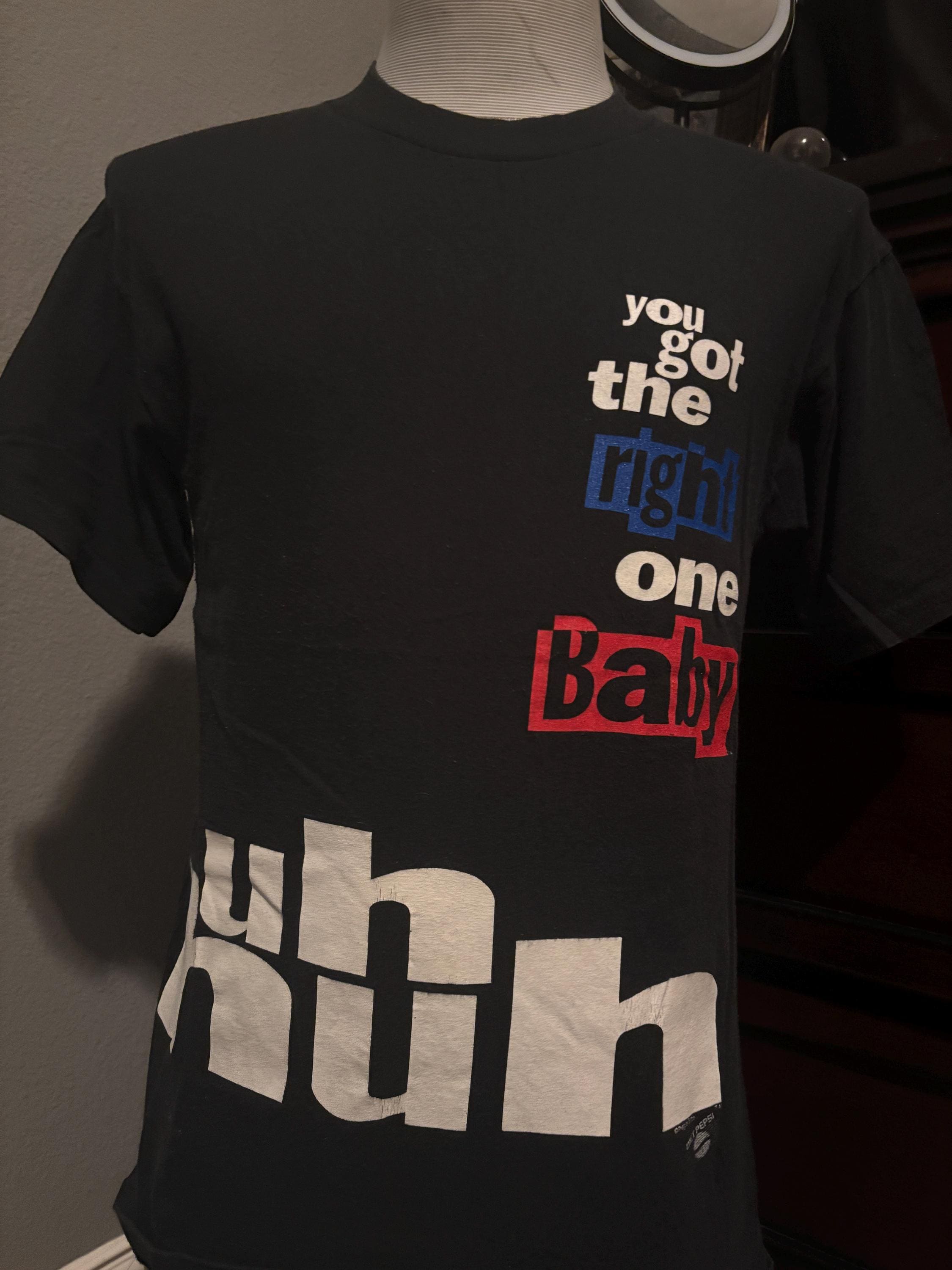 Vintage 90's You Got the Right One Baby Uh Huh Diet Pepsi Soda T