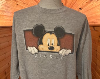 Bluza z okrągłym dekoltem w stylu vintage z lat 90. Walta Disneya Myszki Miki w rozmiarze XL
