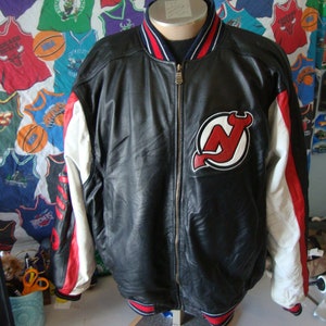 Bomber Varsity New Jersey Devils Leather Jacket