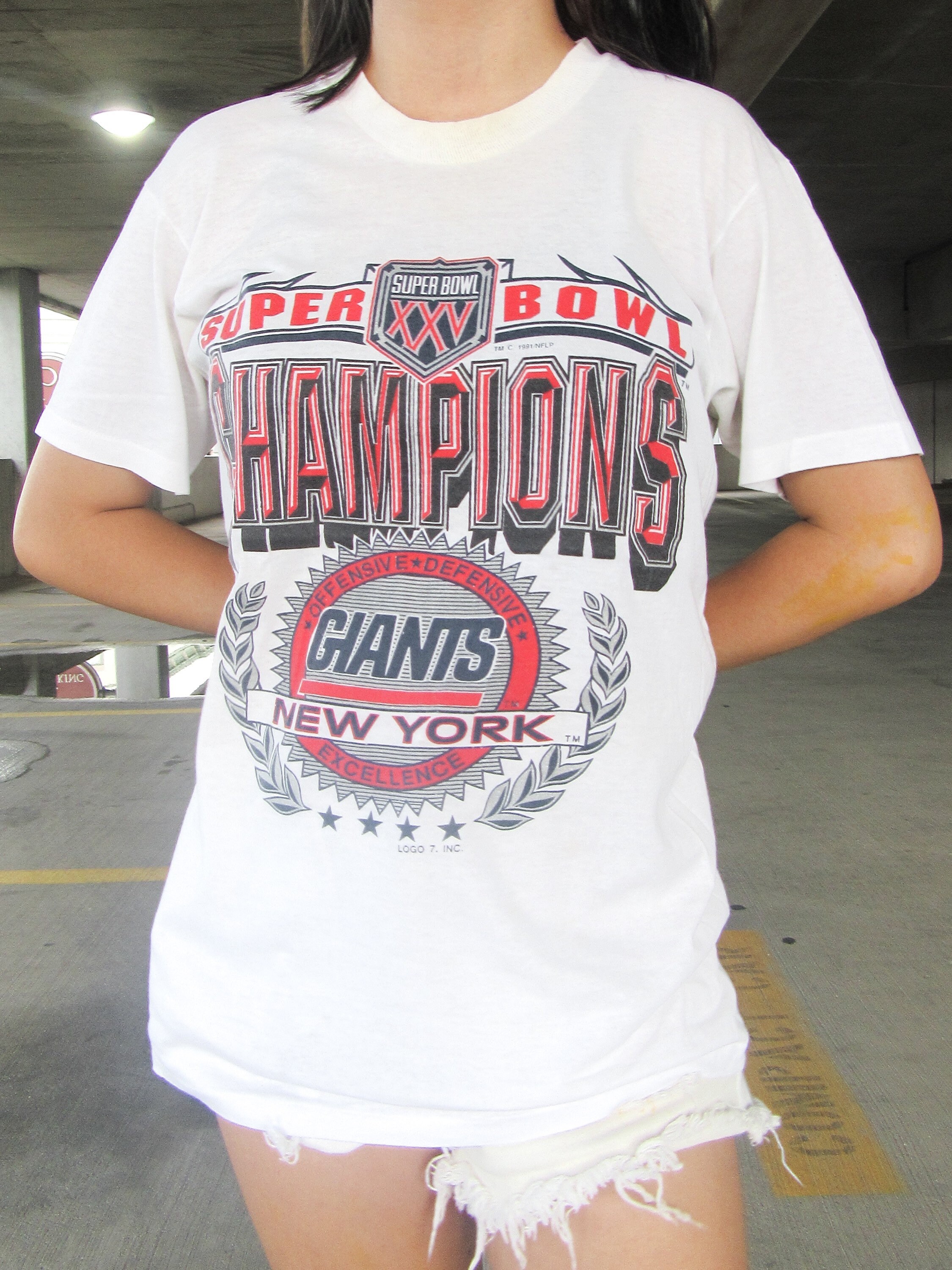 Vintage OG 90’s 90’ New York Giants T-Shirt Super Bowl XXV Champs DS NFL  *RARE*