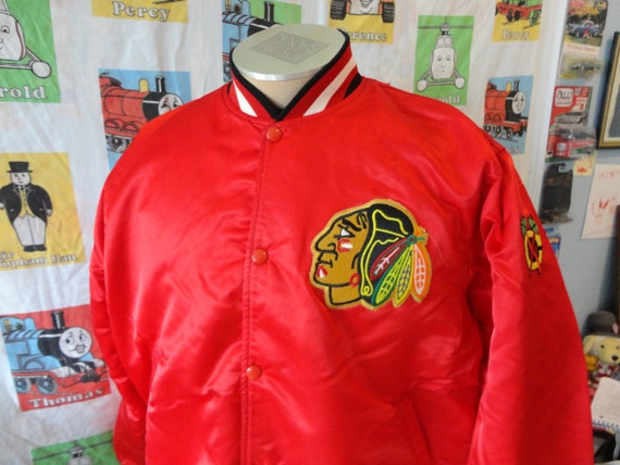 Vintage NHL - Chicago Blackhawks Reversible Satin Jacket Large