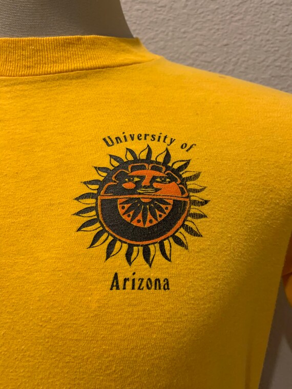 Vintage 70's University of Arizona Yellow Graphic… - image 3