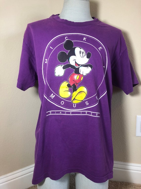Vintage 90's Walt Disney Mickey Mouse Purple T Shirt Size XL - Etsy