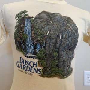 Vintage 80&#39;s Bush Gardens Tampa, Florida T Shirt Size S