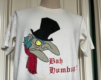 Vintage 90s Bah Humbug- Scrooge Christmas T-Shirt Size L