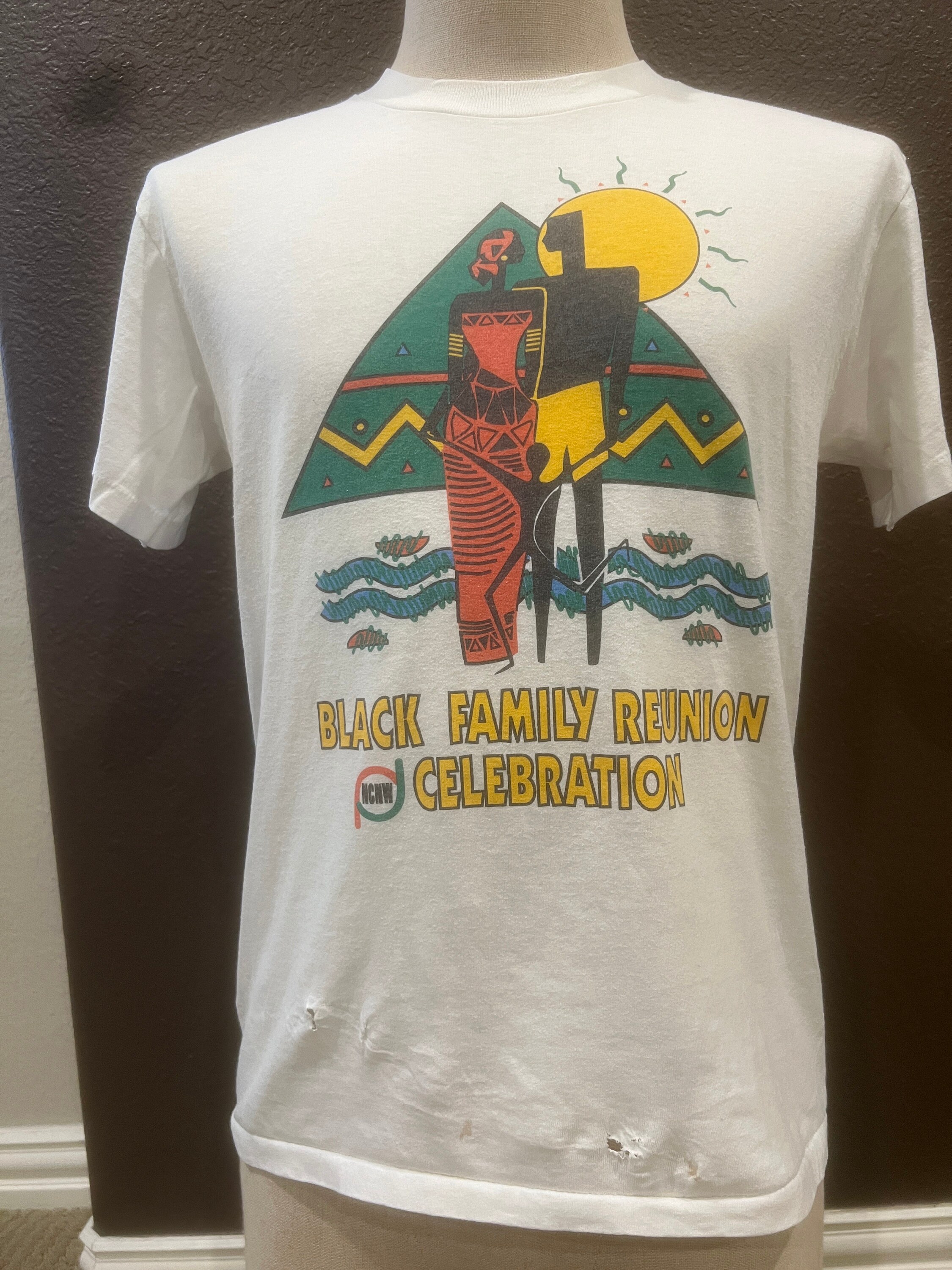 Vintage USA製 1995 A Family Affair TShirt Vintage 90's Black Family Reunion Celebration White T Shirt Size M