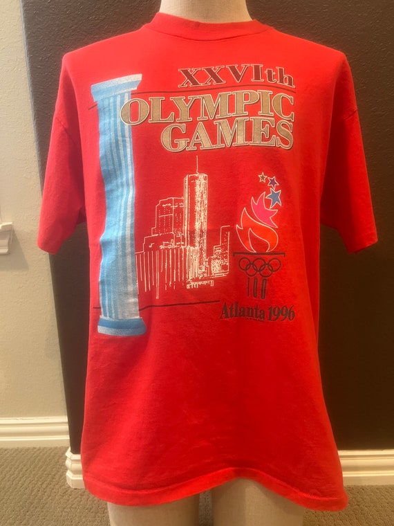 Vintage 90's 1996 Atlanta Olympic Games Red T Shi… - image 2