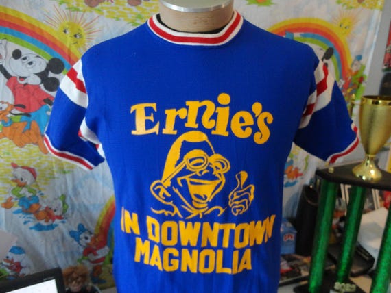 Vintage Russell Southern Company Ernie's Downtown Magnolia Jersey Ringer Shirt M