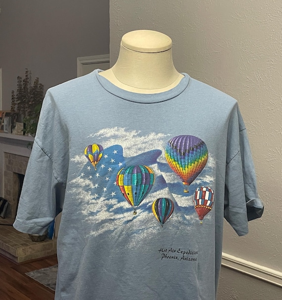 Vintage 90s Hot Air Expeditions Phoenix, Arizona Blue T-shirt Size