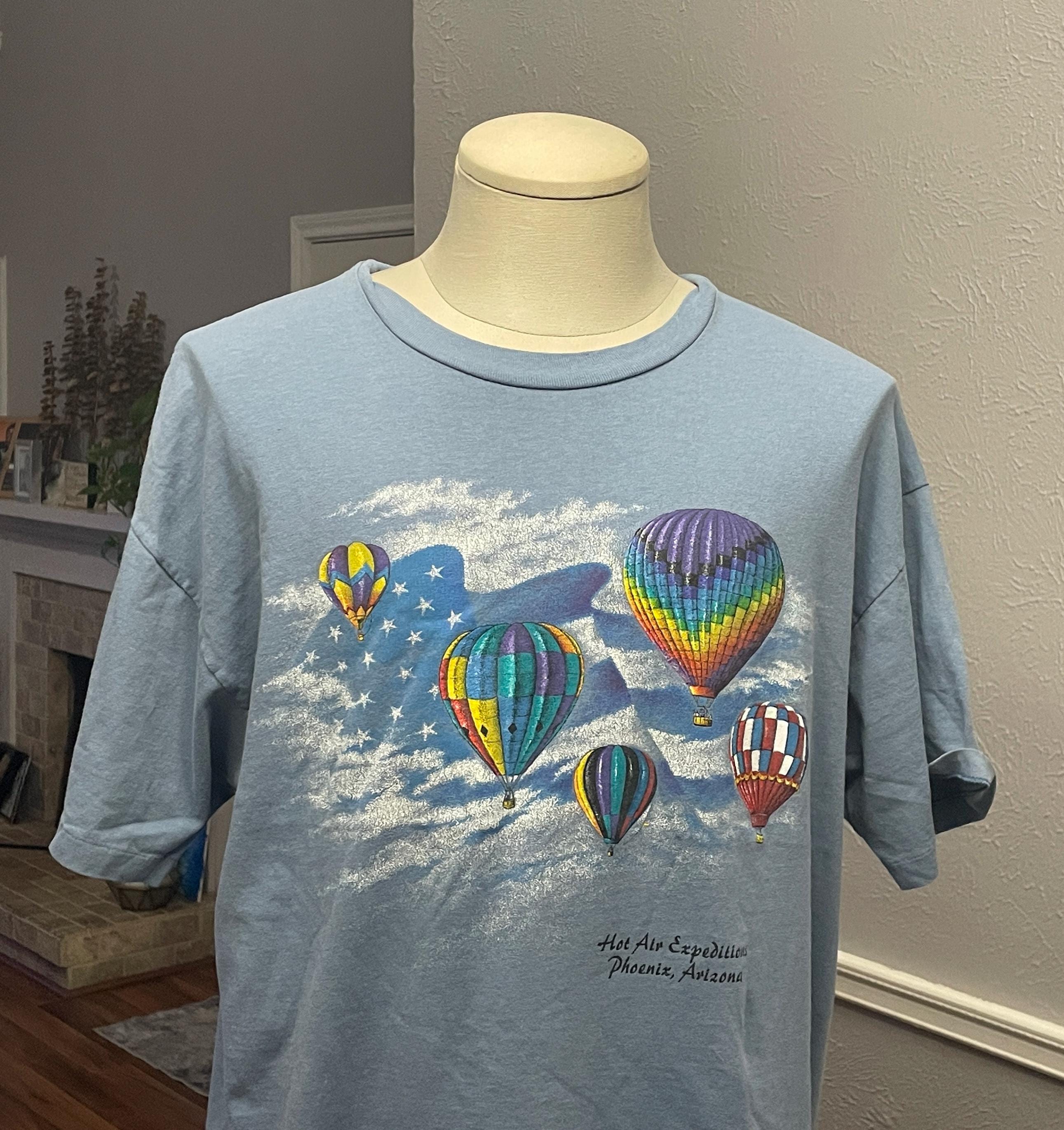 Vintage 90s Hot Air Expeditions Phoenix, Arizona Blue T-shirt Size
