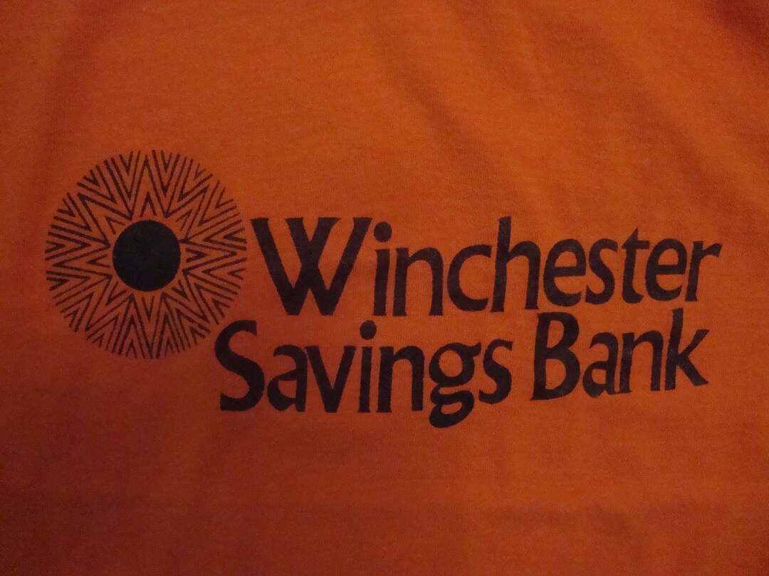Vintage 80's Winchester Savings Bank Orange T Shirt Size M Etsy UK