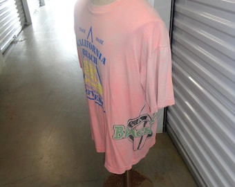 Vintage 80's California Beach Co 1986 Surf Skate Surfboard T Shirt