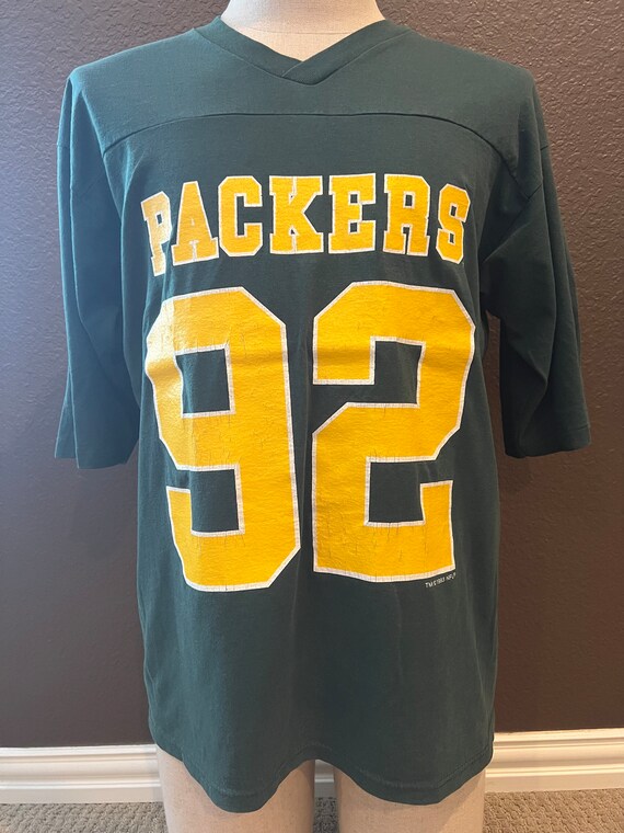 Vintage 90's Green Bay Packers Green T Shirt Size… - image 2