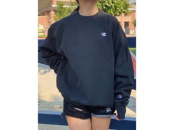 Vintage 90s Champion Reverse Black Sweatshirt Crewneck -