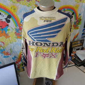 Vintage 90’s Honda Fox Racing The Red Riders  Supercross motocross long sleeve Shirt M