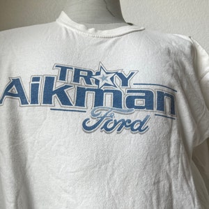 Vintage Y2K 2002 Tory Aikman Ford Dallas Cowboys White T-Shirt Size L