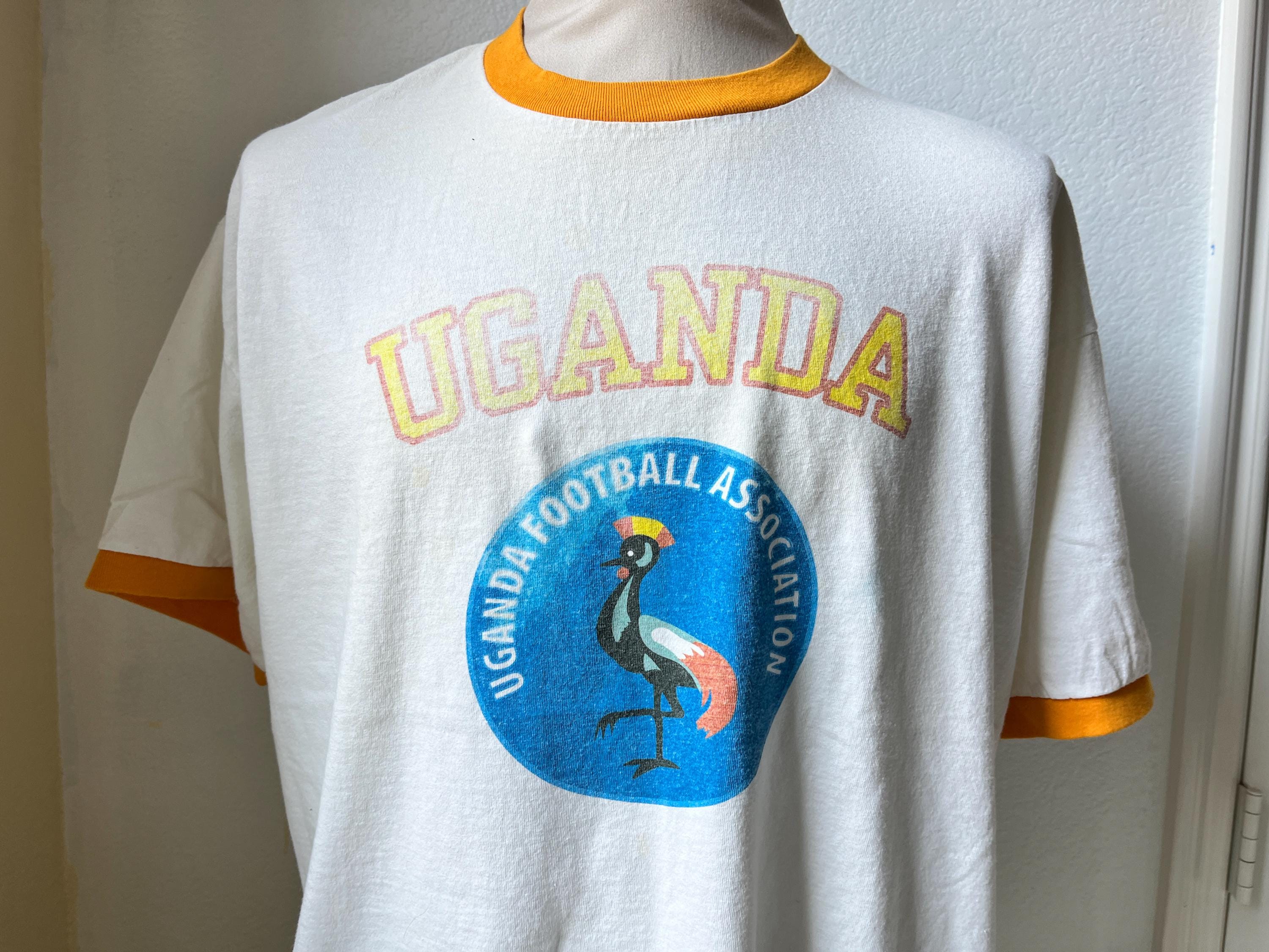 Camiseta vintage da Associação de Futebol de Uganda dos anos 90, tamanho XXG