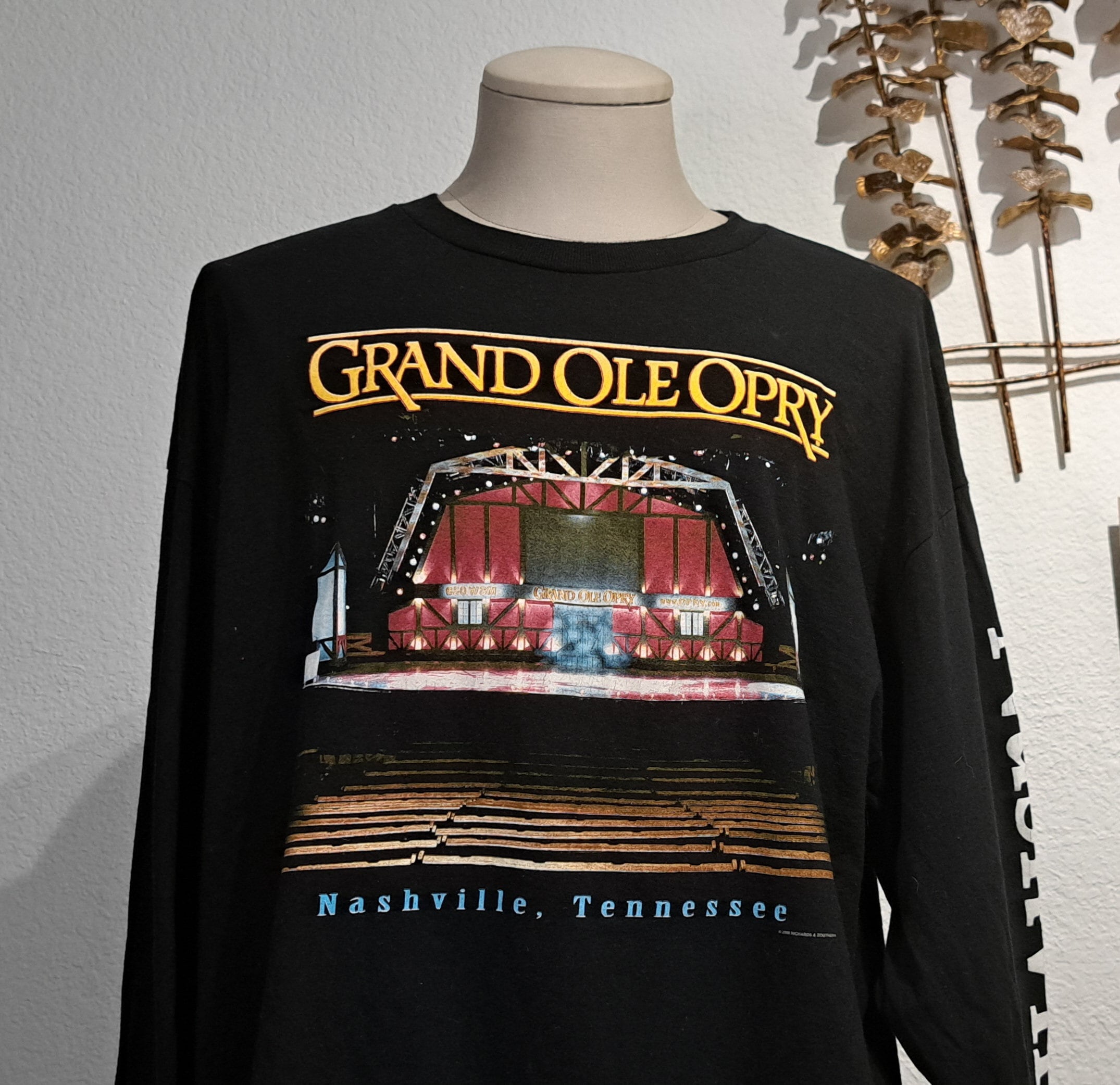 T-shirt Vintage Grand Ole Opry - Homme Taille L - Rouge - Fabriqué Aux USA - JERZEES