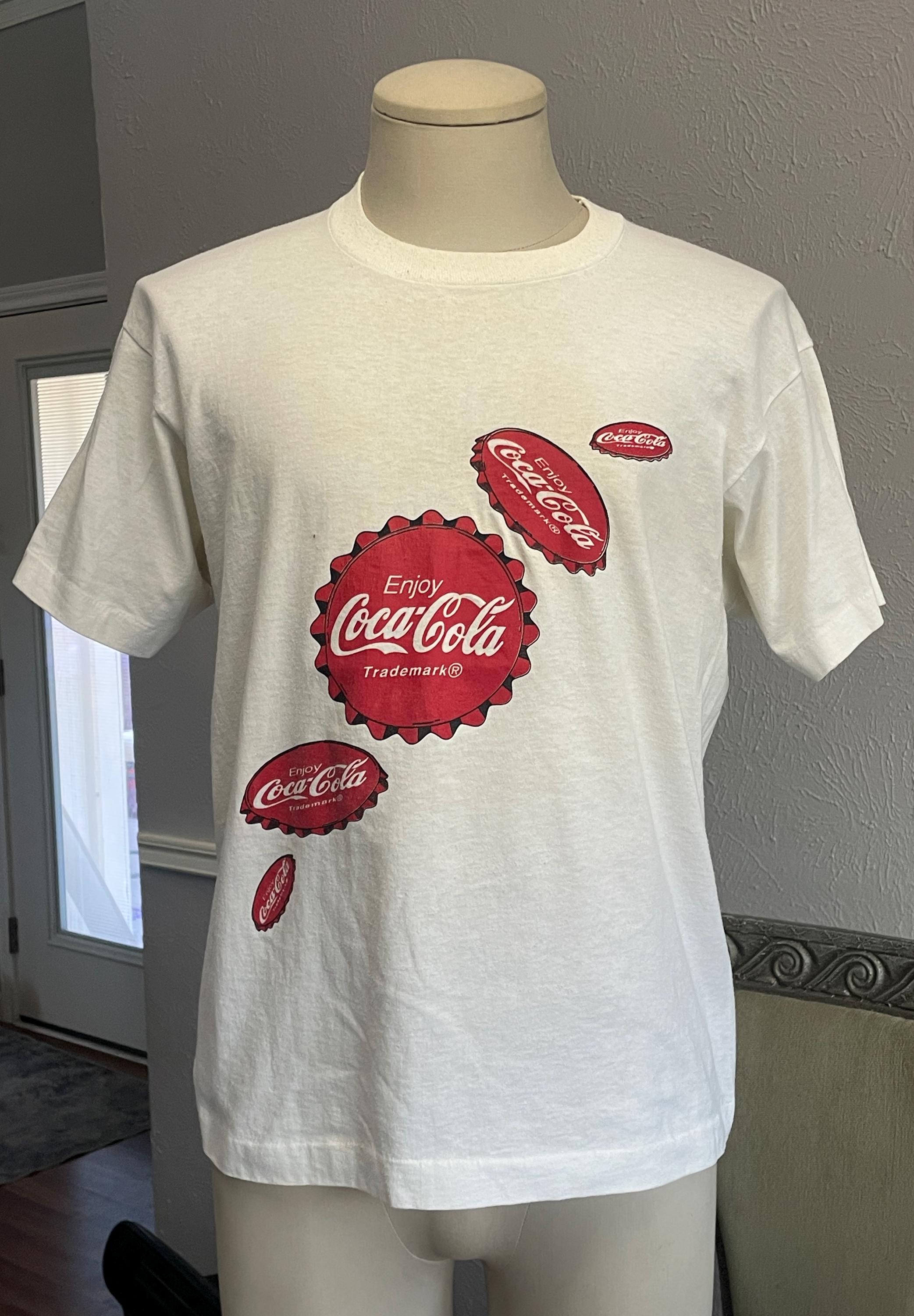 ヴィンテージ 80年代 コカコーラ ボトルキャップ ホワイト Tシャツ 