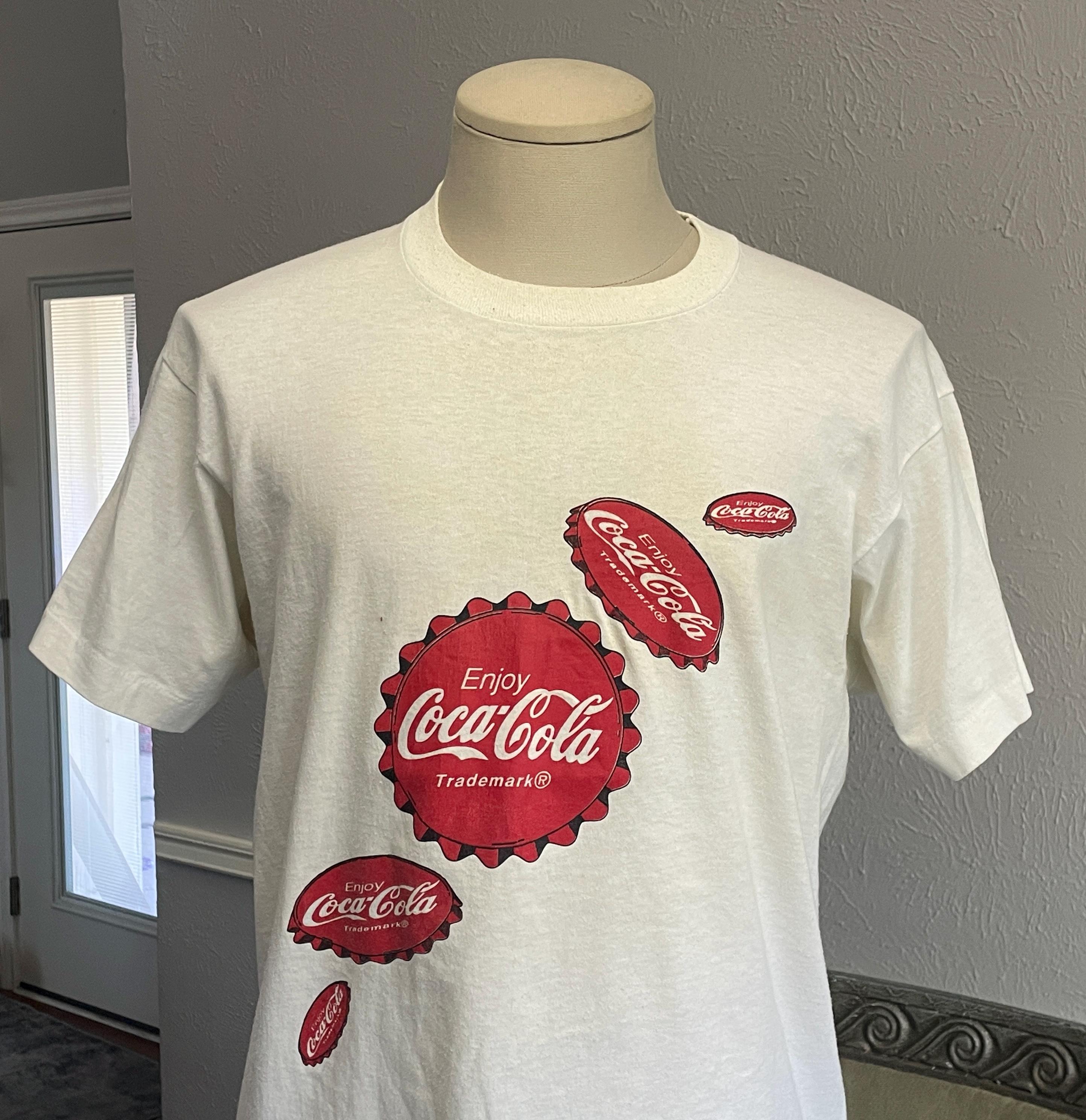 ヴィンテージ 80年代 コカコーラ ボトルキャップ ホワイト Tシャツ