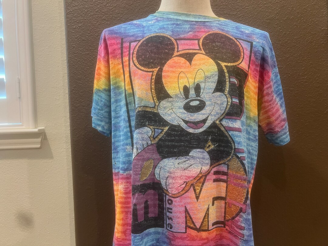Vintage 90's Mickey Mouse Disney Tie Dye T Shirt Size L - Etsy