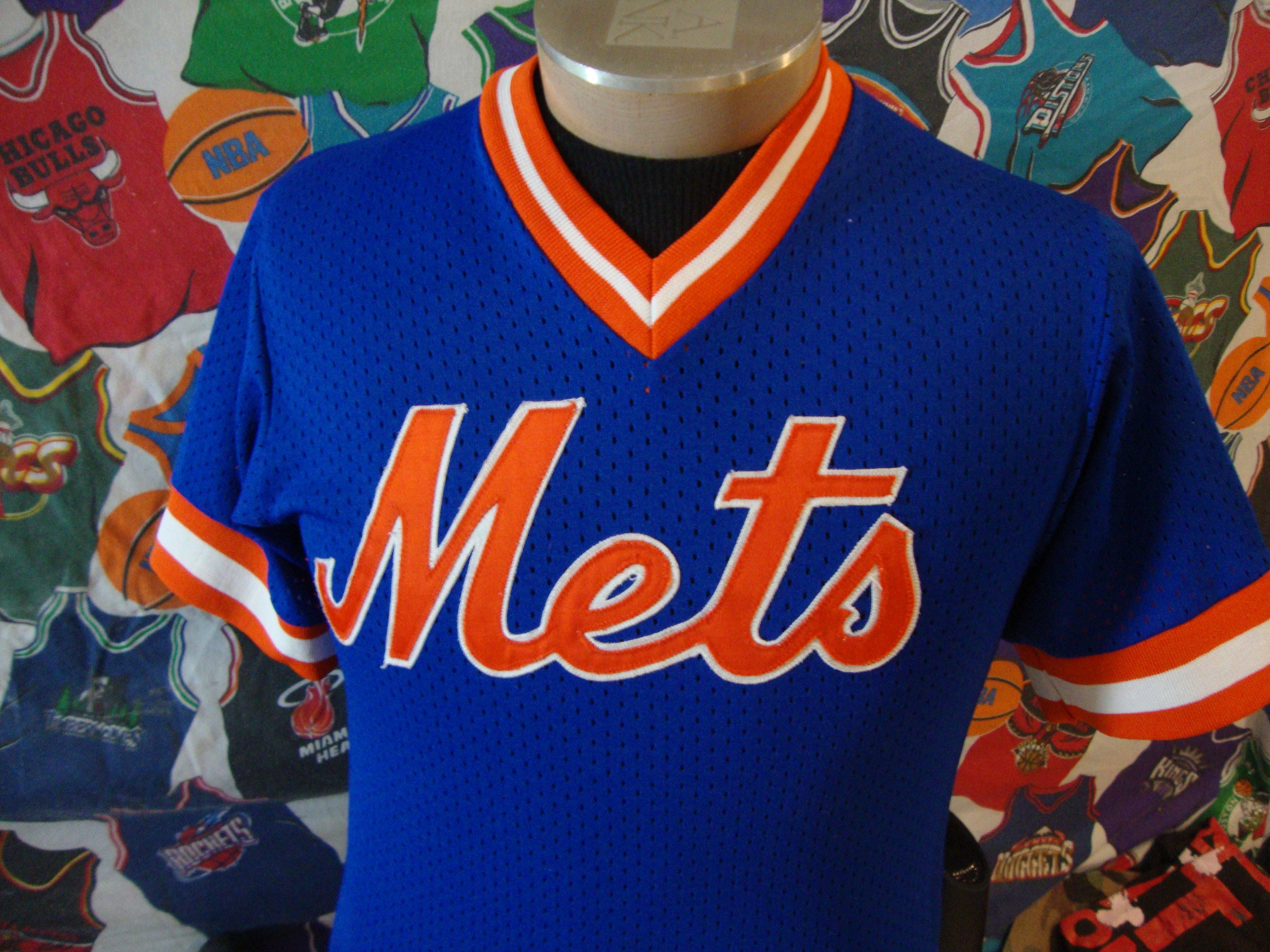 Vintage - Men - Majestic New York Mets Jersey - White/Blue/Orange
