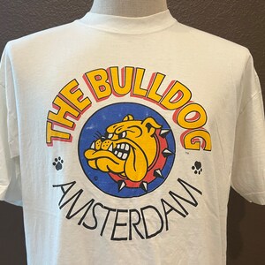 Vintage 90's the Bulldog Amsterdam White T Shirt Size L - Etsy Finland