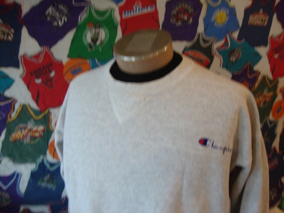 Vintage 90's Champion Gray Crewneck Sweatshirt Si… - image 1