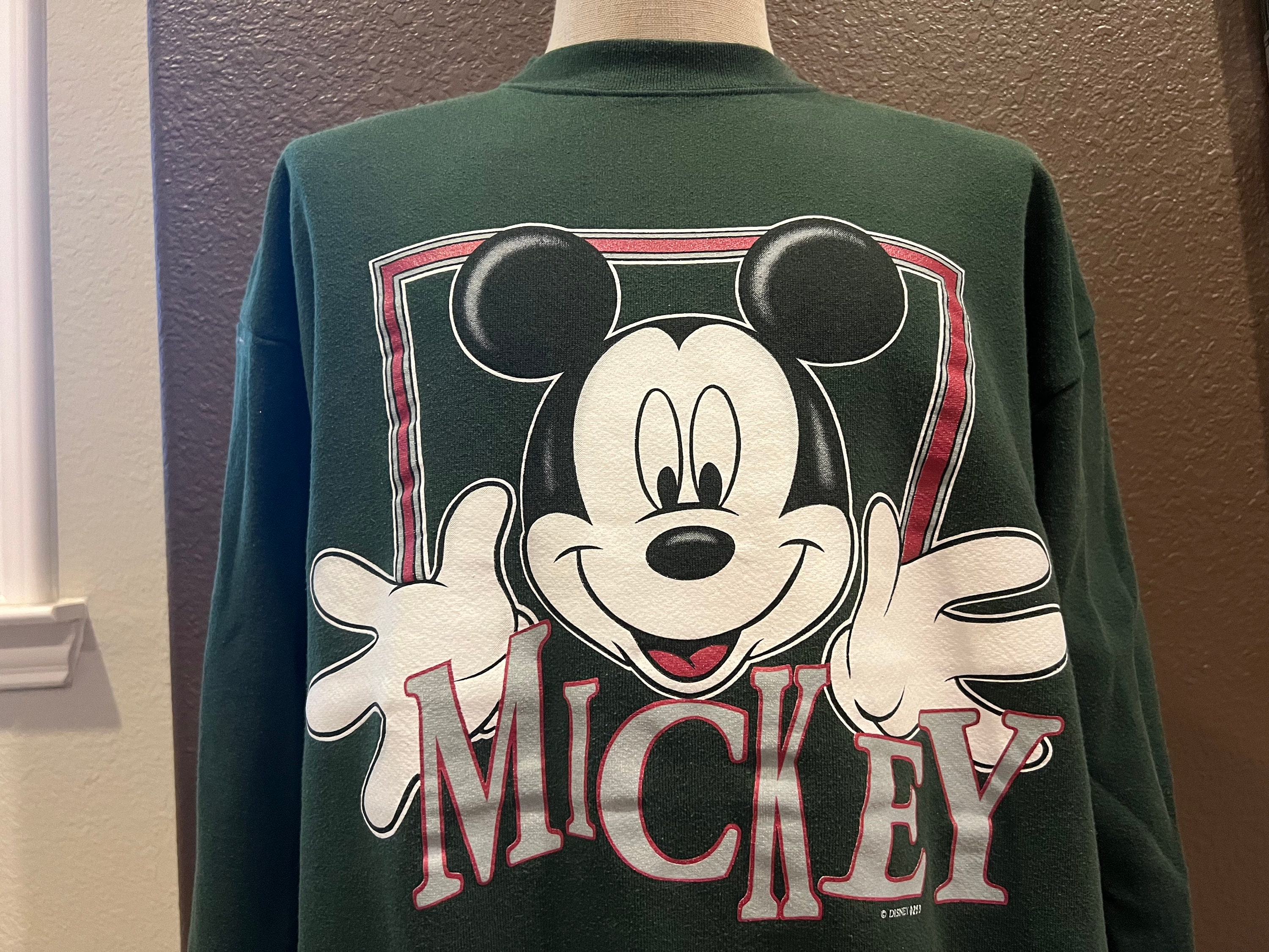Vtg 90's Disney Mickey Mouse 2 Sided White Red Sleep Stuff PJ's Fit Adult M  Nice