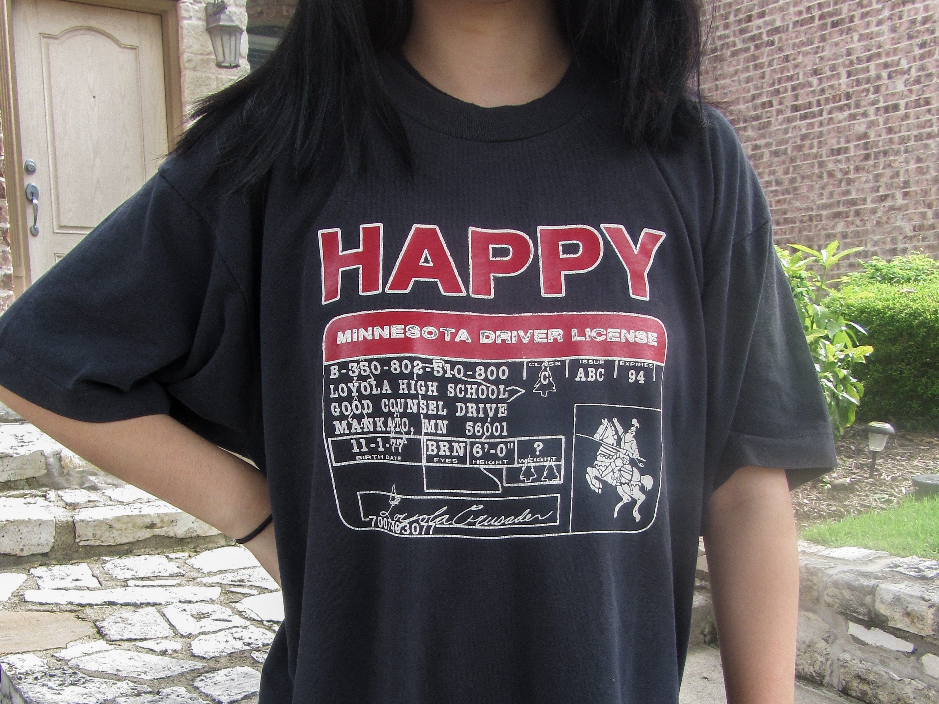 Vintage 80's HAPPY Vs. S.A.D.D. Students Against Driving Drunk T