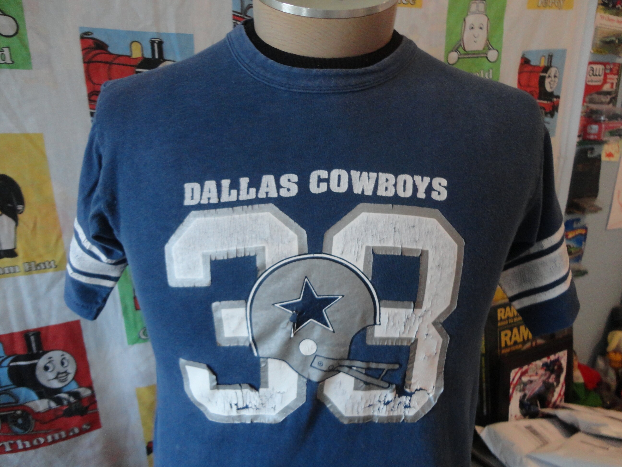 Vintage 80 s Dallas Cowboys Tony Dorsett Champion Blue Bar Tag