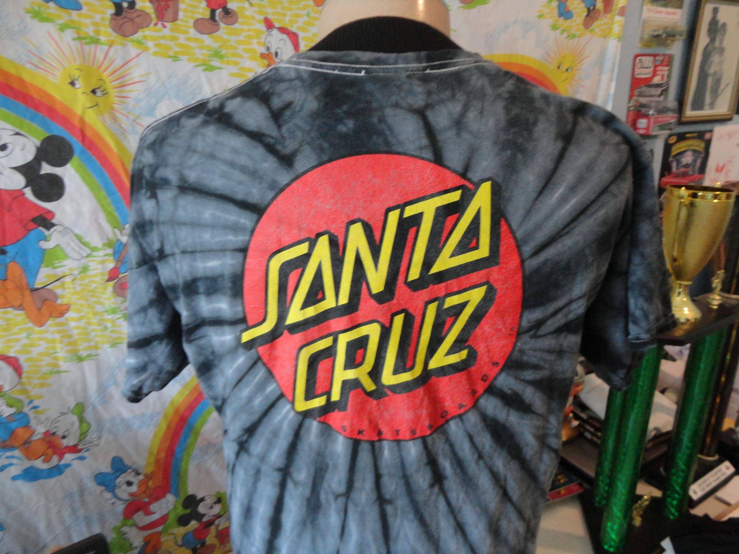 Vintage 2000's Santa Cruz Speed Wheels Ty Dye Skateboard Skater T