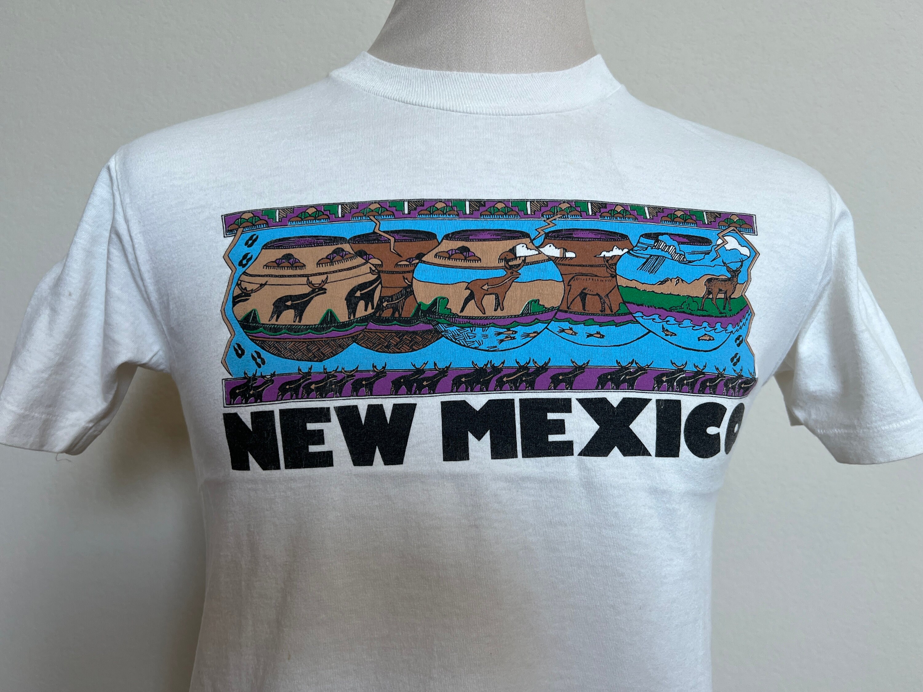 90年代のヴィンテージ ニューメキシコ ペイント 陶器 Tシャツ サイズ M