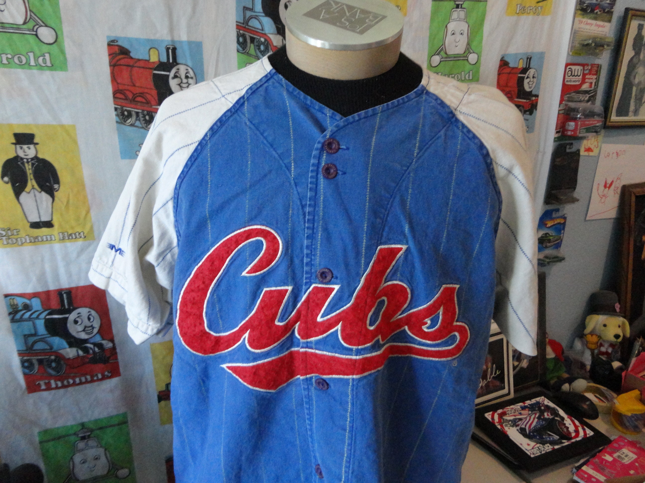 Vintage Chicago Cubs Starter Jersey L Baseball Sewn 90s Sosa Wood Era