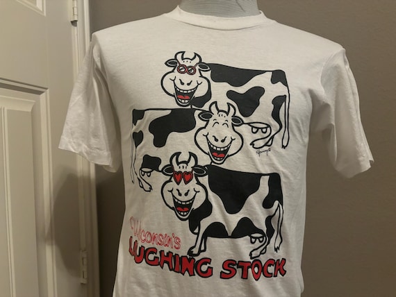 【IFYOUWANT】String Cow logo T-shirt Vintage 80's Wisconsin's Laughing Stock Cow T Shirt M - Etsy