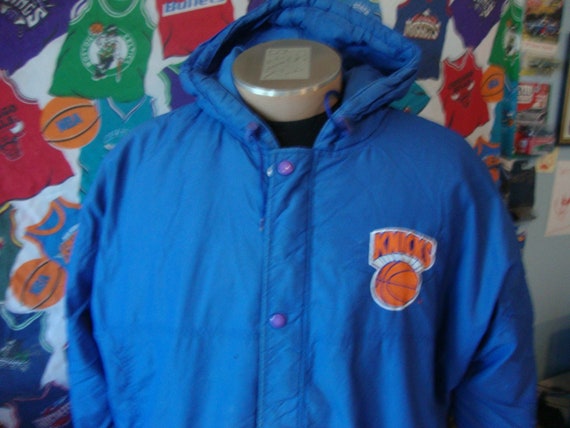 Vintage 90's New York Knicks NBA Starter Blue Parka Puffer Jacket