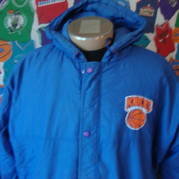 Vintage 90's New York Knicks NBA Starter Blue Parka Puffer Jacket Size XL
